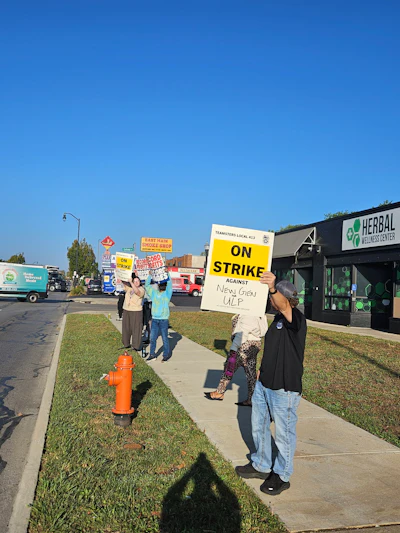 Photos from the strike line at the Herbal Wellness Center dispensary in Columbus, Ohio.