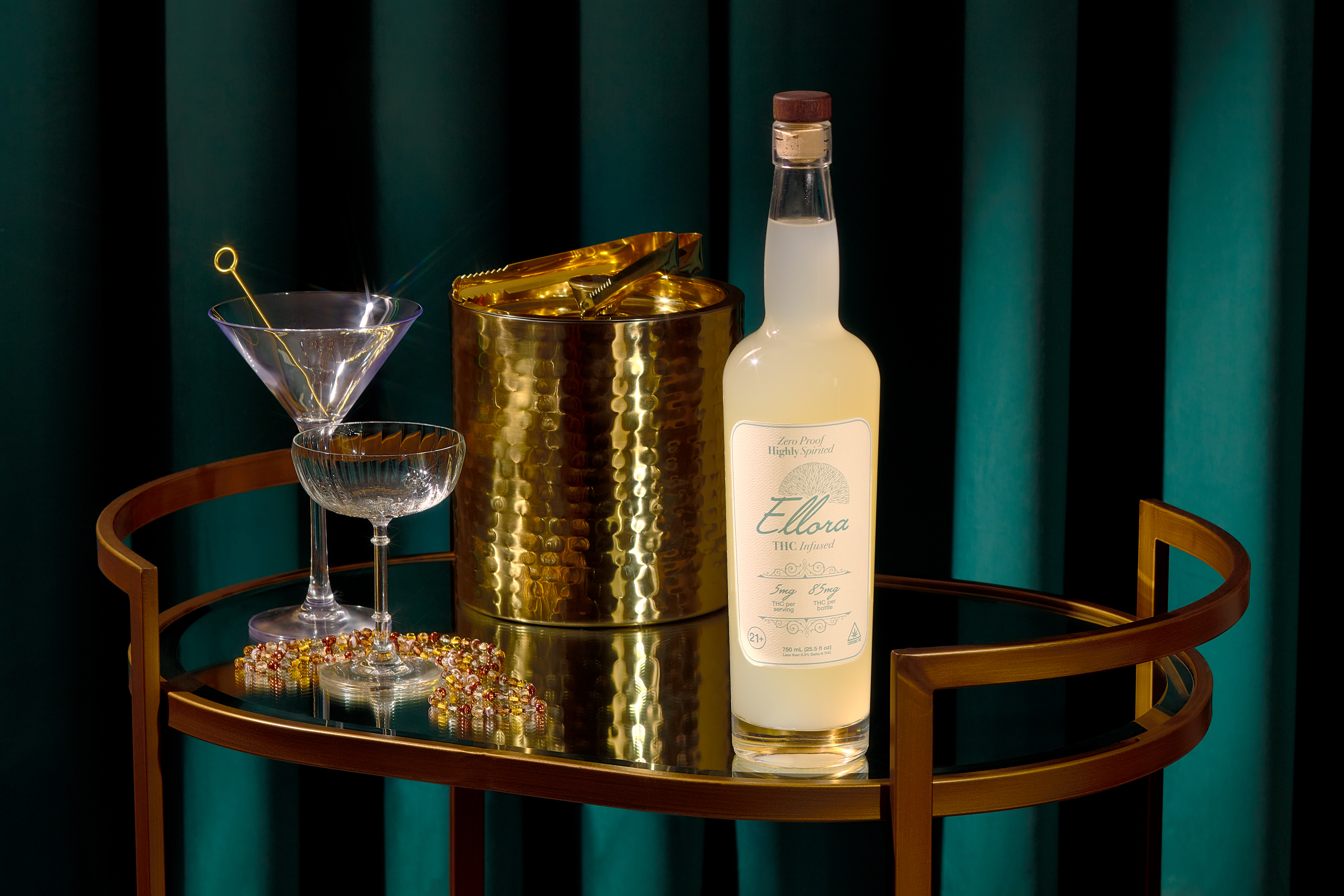 Ellora is a nonalcoholic, THC-infused spirit alternative from Crescent Canna.