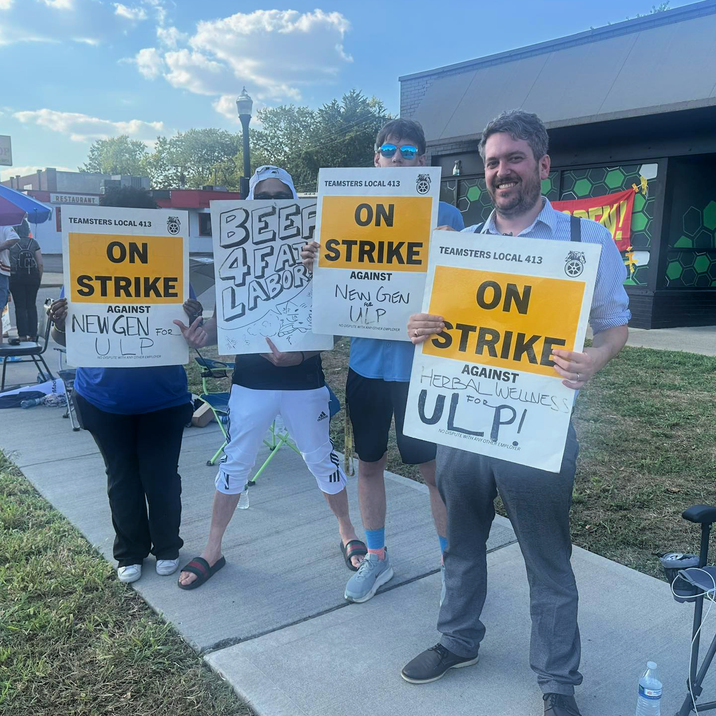 Photos from the strike line at the Herbal Wellness Center dispensary in Columbus, Ohio.