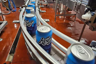 Cans of seltzer containing THC, the active ingredient in marijuana, speed down the canning line at Indeed Brewing in Minneapolis on Thursday, Nov. 20, 2025.