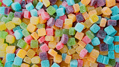 A finished batch of assorted flavors of Melt-To-Make gummies.