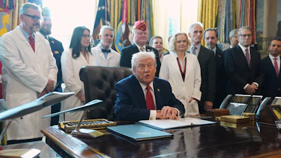 President Donald Trump speaks during an executive order signing in the Oval Office of the White House, Thursday, Dec. 18, 2025, in Washington.