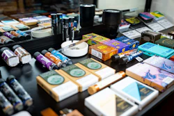 Commercially available THC products are displayed at a dispensary in New York.