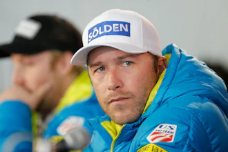 USA men's ski team member and six-time Olympic medalist Bode Miller participates in a news conference at the alpine skiing world championships Feb. 2, 2015, in Beaver Creek, Colo.