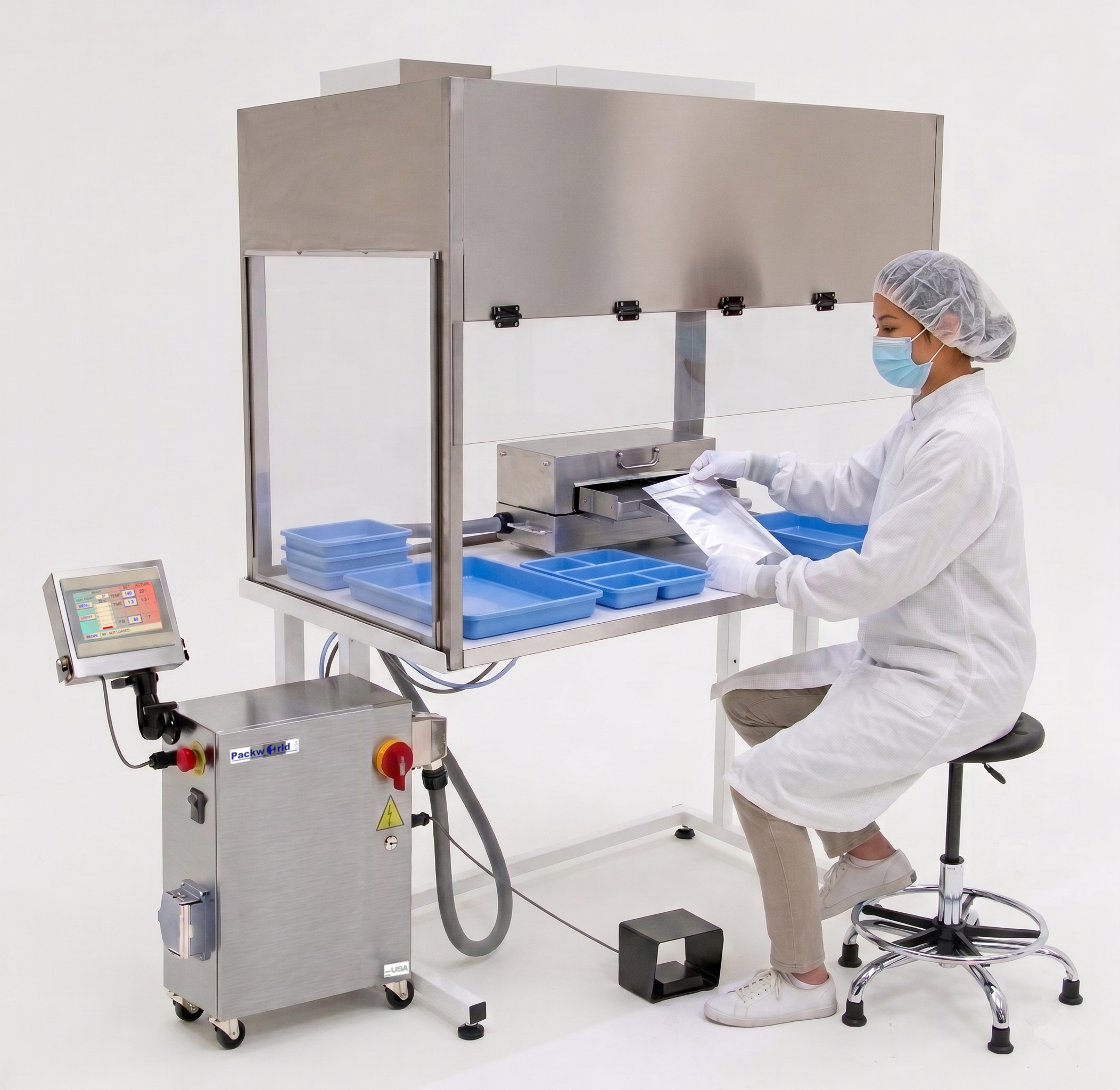 The PW4214 from PackworldUSA is a compact, remote impulse heat sealing system designed to deliver repeatable, high-integrity seals within space-constrained, controlled environments.
