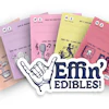Emn2 Edibles brand logo with shaka hand gesture and colorful CBD edible product packaging collection
