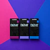 Three ROVE product boxes with pink, purple, and blue accents displayed on gradient background
